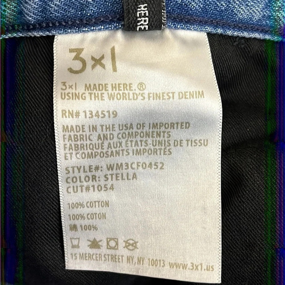 3 x 1 NYC Button Fly Fringed & Cropped Relaxed Fit Jeans in Stella - Size 27 - Picture 7 of 7